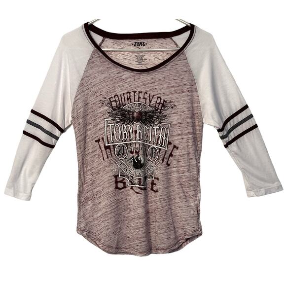 Vintage Toby Keith Concert T-Shirt Womens Size S Red White Blue Lightweight 2005 - Picture 1 of 10